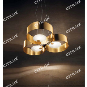 Lajin Zirconium Gold Ring Three-Head Simple Chandelier Citilux