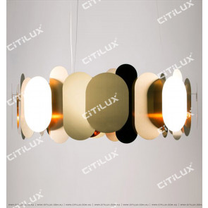 Elliptical Black Gold Stainless Steel Combination Chandelier Citilux