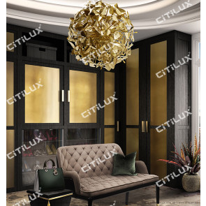 All-Copper Leaf Spherical Chandelier Citilux