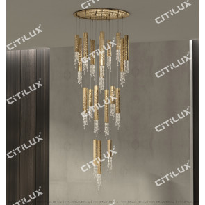 Metal Texture Crystallized Multi-Head Hollow Chandelier Citilux