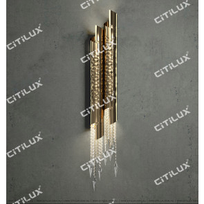 Metal Texture Crystal Double Wall Lamp Citilux