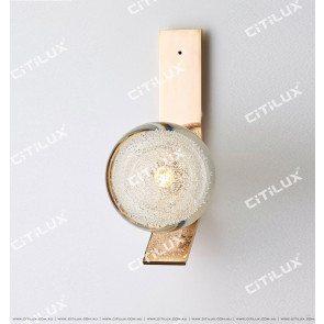 Textured Metal Bubble Solid Glass Ball Single Head Wall Light Citilux