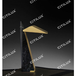 Black Gold Flower Marble Mosaic Copper Stainless Steel Table Lamp Citilux