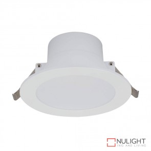 Poly 10 Round 10W Dimmable Led Downlight White Frame Warm White Led DOM