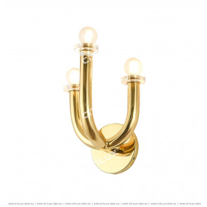 Modern Round Tube Bright Gold Three-Head Wall Lamp Citilux