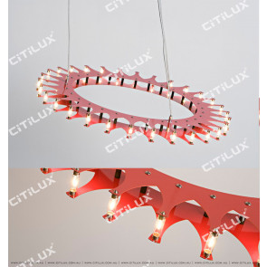 Modern Nordic Gear Disc Chandelier Red Citilux