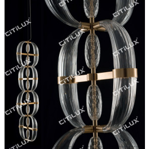Modern Transparent Ring Glass Staircase Chandelier Citilux
