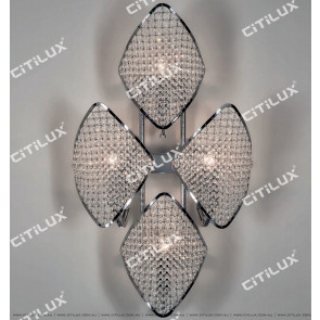 Modern Diamond-Shaped Crystal Ball 4 Wall Lights Citilux