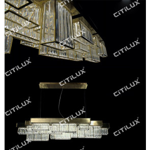 Modern Crystal Combination Stainless Steel Dining Chandelier Citilux
