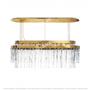 Modern Light Luxury Ice Glass Oval Chandelier Citilux