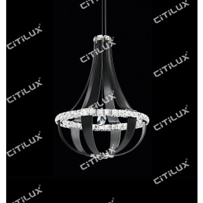 Simple European Leather Crystal Chandelier Blac Citilux
