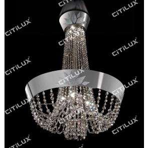 Modern Crown Crystal Chandelier Silver Citilux