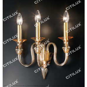 Simple European Transparent Three-Headed Dry Glass Wall Lamp Citilux