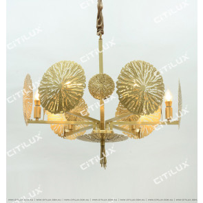 All Copper Lotus Leaf Small Chandelier Citilux