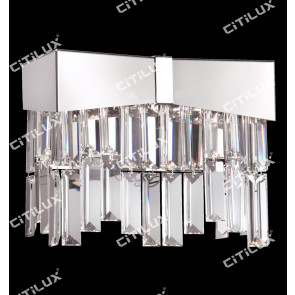 Simple Modern Stainless Steel Knot Square Crystal Wall Lamp Citilux