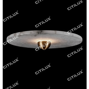 Round Moon Spanish Marble Single-Tier Chandelier Citilux