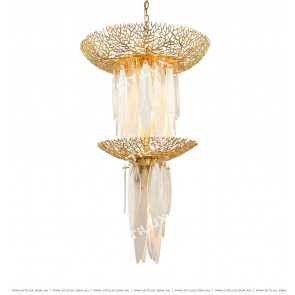 Pure Copper Glass Wafer Double Chandelier Citilux