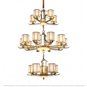 New Chinese Marble Three-Tier Chandelier Citilux