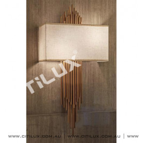 Modern Gold Stainless Steel Cylindrical Fringed Wall Lamp Citilux