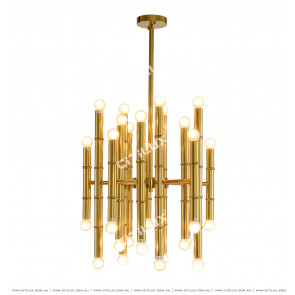 Stainless Steel Bamboo Gold Ceiling Lamp Citilux