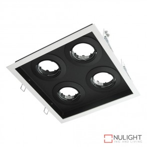 Dsl 1014Sq Square Slotter Four Light Downlight Frame White Frame DOM