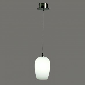 Alba Satin White Glass Pendant Lamp with Brushed Chrome Arte Vetro
