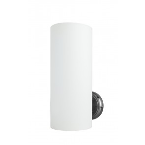 Leopoldo Open Cylinder Wall Sconce in White Arte Vetro