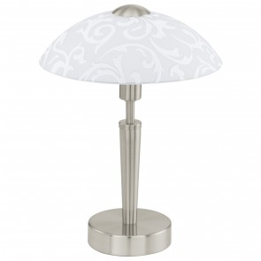 Solo Amadora Pattern Touch 1 Light Table Lamp in Nickel Matt Eglo Lighting