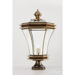 Eveleigh Classic Outdoor Brass Made Pillar Mount Light Elegant Range Citilux