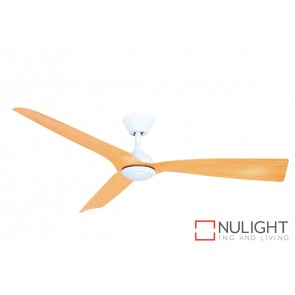 Trinidad II LED DC Ceiling Fan Natural Blade White Base MEC