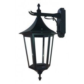 Disegno Luce One Light Pillar Mount Lantern in Black Fiorentino