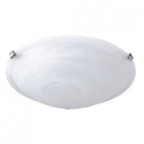 Nowra Flush Ceiling Light with Alabaster Glass and Natural Tri Phosphor Hermosa Lighting
