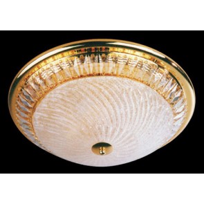 Tang Oyster-Multi Flush Mount 6 Light 24k Gold Crystal Hermosa Lighting