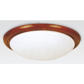 Tully Oyster-Fluorescent 55 Watt Electronic Flush Mount in Teak Hermosa Lighting