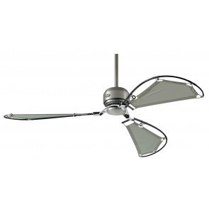 Avalon Ceiling Fan in Brushed Nickel with Three Grey Blades Hunter Fans