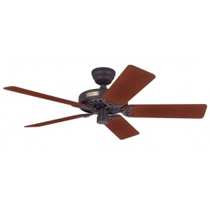 Classic Original Ceiling Fan in Weathered bronze with Five Walnut / Light Cherry Switch Blades Hunter Fans