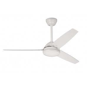 Metro Ceiling Fan in White Nickel with Three White / Maple Switch Blades Hunter Fans