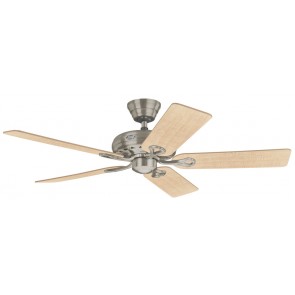 Savoy Ceiling Fan in Brushed Nickel with Five Maple / Cherry Switch Blades Hunter Fans
