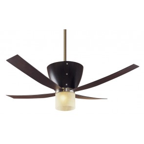 Valhalla Ceiling Fan in Coffee Beech with Light Kit and Coffee Beech Blades Hunter Fans