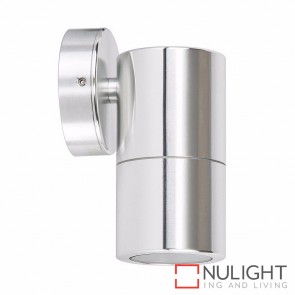 Silver Coloured Aluminium Single Fixed Wall Pillar Light 5W Mr16 Led Warm White HAV