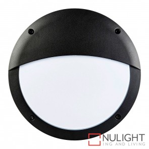 Black Round Bunker Light With Eyelid 30W 240V Led Warm White HAV