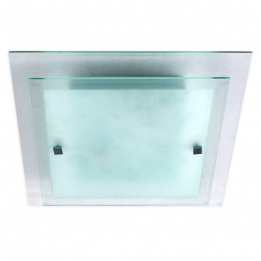 30 cm One Light Glass Square Oyster Light with Clear Glass Lummax