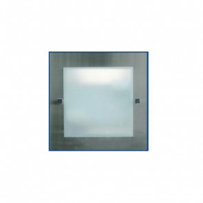40 cm Two Light Silver Square Oyster Light with Square Frosted Glass Lummax