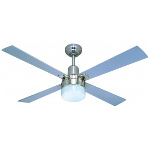 Alpha Ceiling Fan in Brushed Nickel with Clipper Light Martec