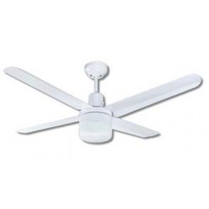 Trisera Interchangeable 3 or 4 Blade 130cm Ceiling Fan in White with Clipper Light and Remote Control Martec