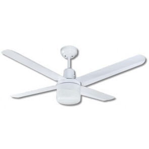 Trisera Interchangeable 3 or 4 Blade 130cm Ceiling Fan in White with Clipper Light Martec