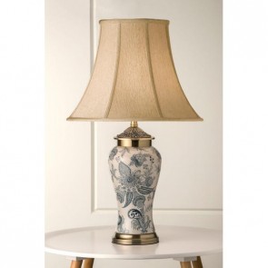 943 Chester Antique Brass and Porcelain Table Lamp