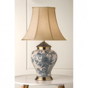 944 Chester Antique Brass and Porcelain Table Lamp