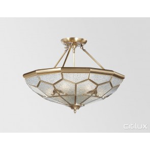 Mays Hill Classic Brass Made Semi Flush Mount Ceiling Light Elegant Range Citilux