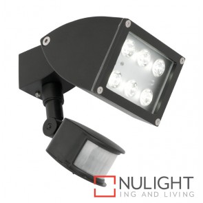Zone 1 Light LED Exterior Floodlight with Sensor Black MEC